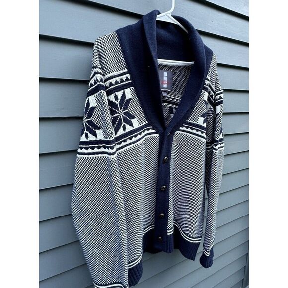 NWT Buffalo Jeans Men’s XL Cardigan Wool Acrylic Fair Isle Nordic Lester Sweater - Picture 1 of 9